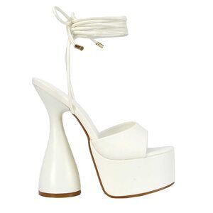 XY London Womens/Ladies Celeste Cylindrical Peep Toe High Heels / White